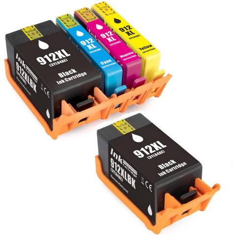 Compatible HP 912XL Full set of 4 Ink Cartridges & EXTRA BLACK (2 x Black 1 x Cyan/Magenta/Yellow)